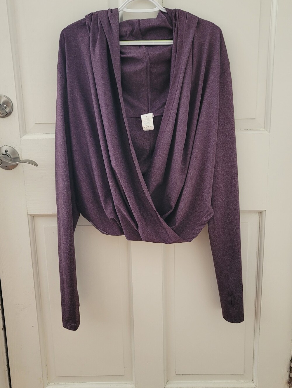 ZYIA Active Purple Yoga Wrap Hoodie Sz L